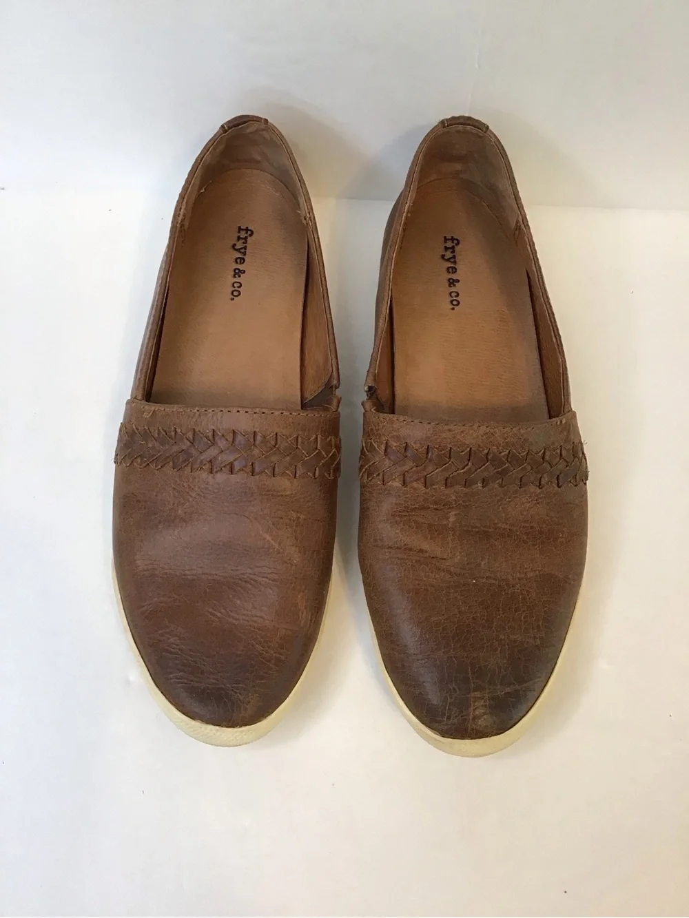 FRYE AND CO. Women's Brown Leather Slip-On Loafers Sneakers 7